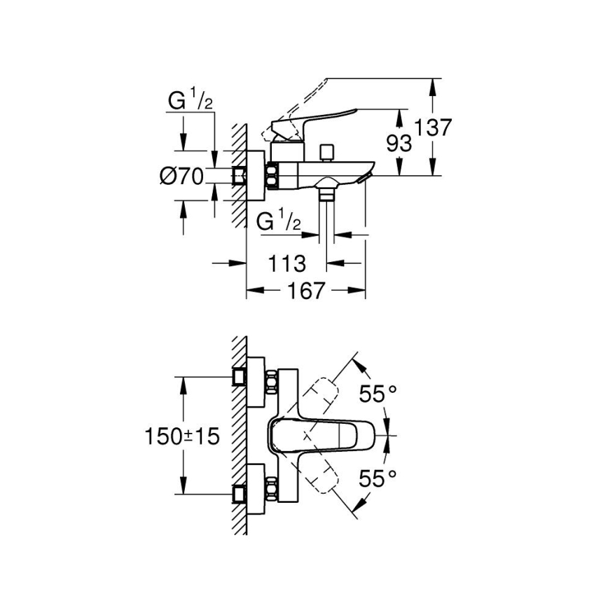GROHE 1018722430 - DICE badmengkraan zwart