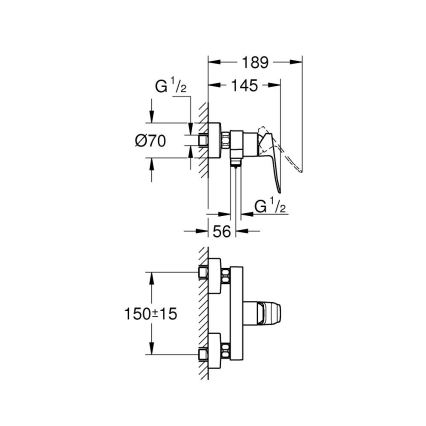 GROHE 1018740000 - Mitigeur de douche DICE chromé brillant
