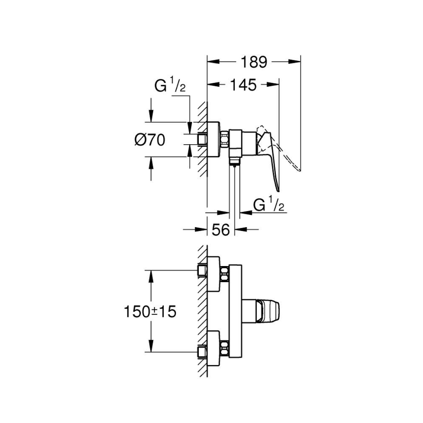 GROHE 1018742430 - DICE douchekraan zwart