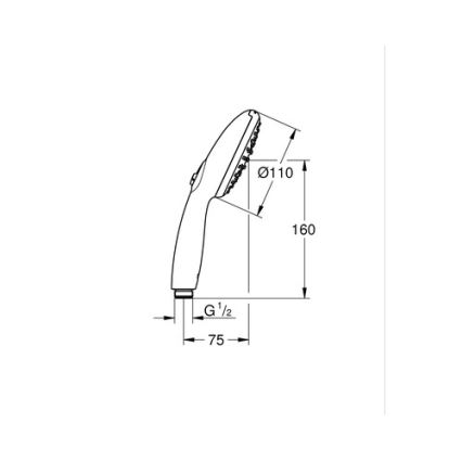 GROHE 1053152431 - Douchette à main VITALIO START 110 600 mm noir