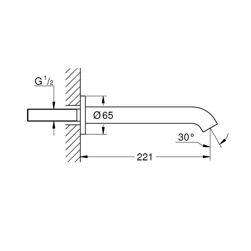 GROHE 13449AL1 - Badafvoer ESSENCE 221 mm grafiet