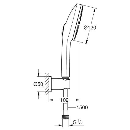 GROHE 1348652430 - Doucheset VITALIO JOY+ 120 mm zwart