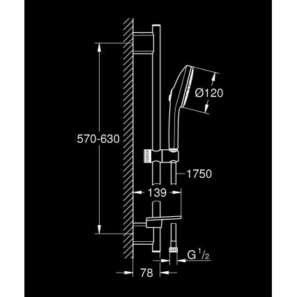 GROHE 1348660000 - Doucheset VITALIO JOY+ 120 mm glanzend chroom