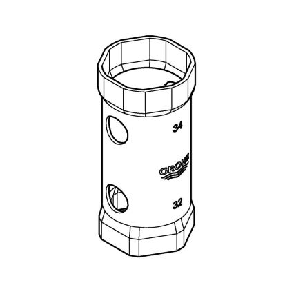 GROHE 19332000 - Sleutel 34 mm glanzend chroom