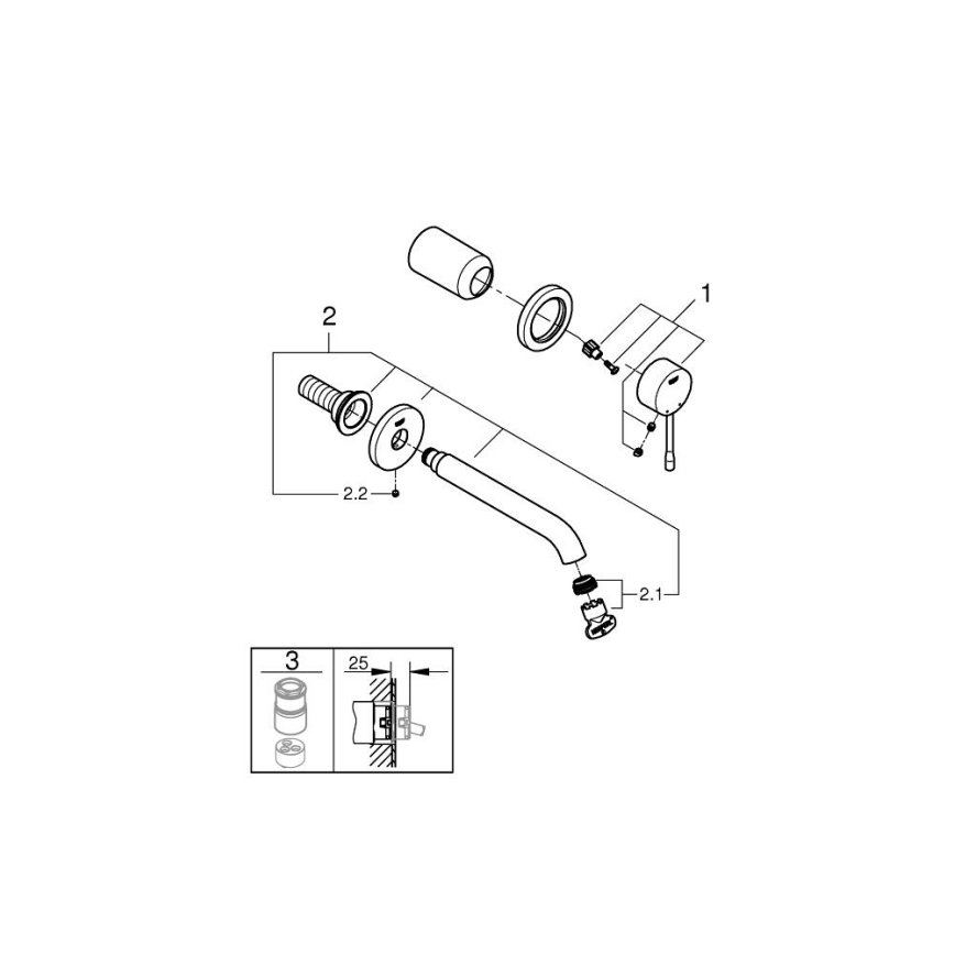 GROHE 19408DC1 - Mitigeur pour lavabo ESSENCE 183 mm en acier inoxydable