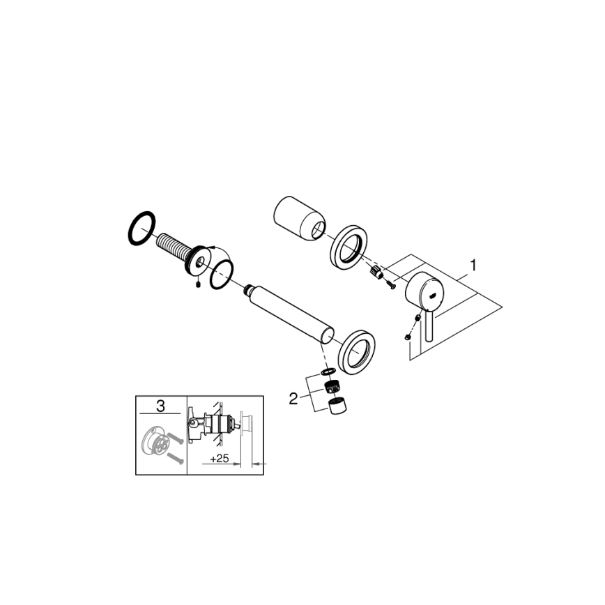 GROHE 19575001 - Mitigeur pour lavabo 2 trous CONCETTO 147 mm, chrome brillant