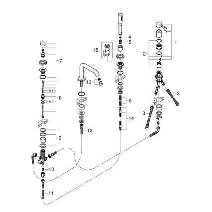 GROHE 19578001 - Viergats badmengkraancombinatie ESSENCE 197 mm glanzend chroom