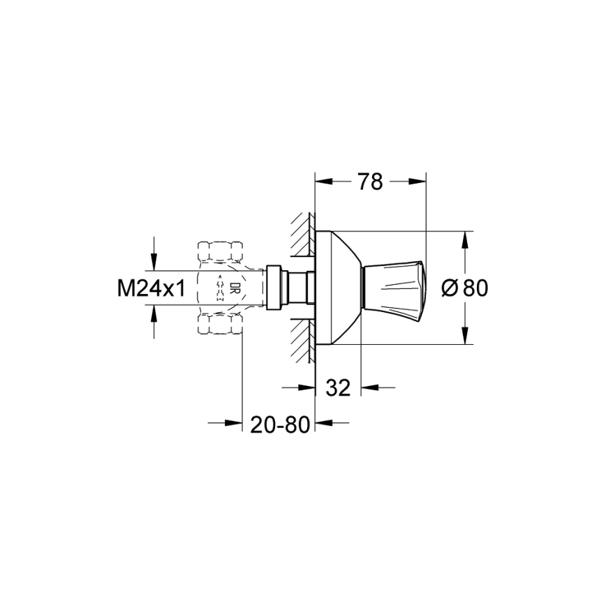 GROHE 19808001 - Bovenstuk voor inbouwventiel COSTA L glanzend chroom