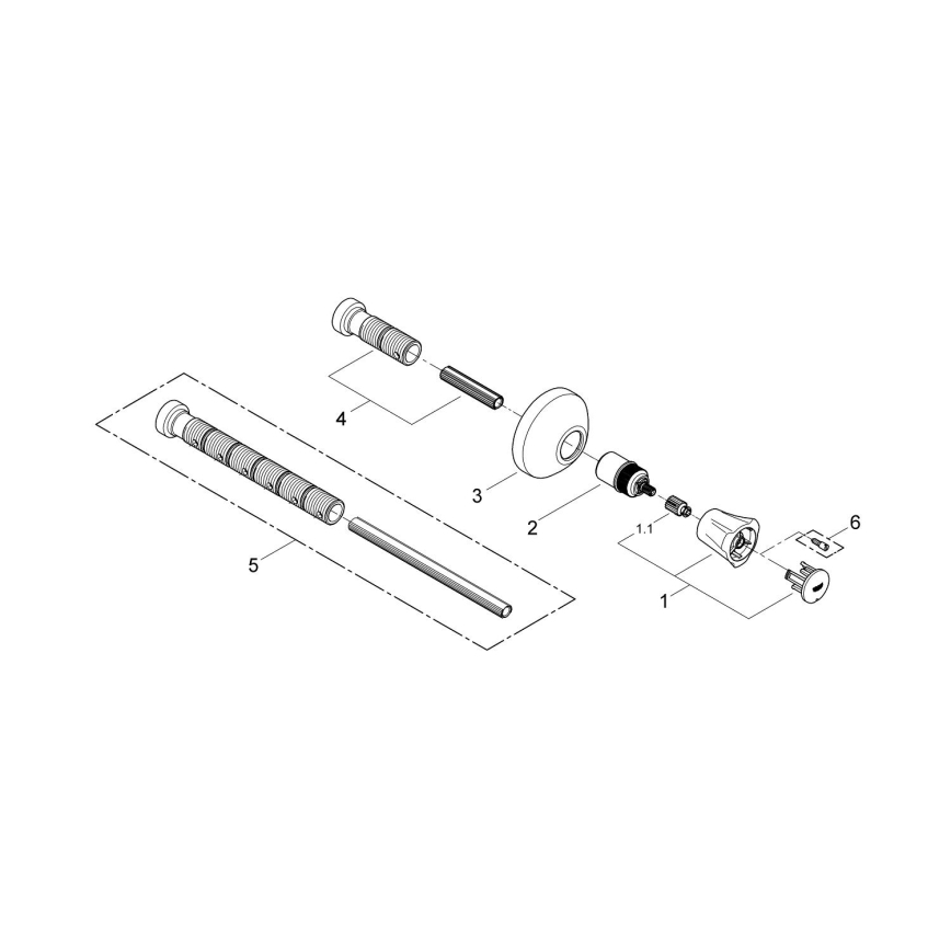 GROHE 19808001 - Élément supérieur pour vanne encastrée COSTA L, chrome brillant