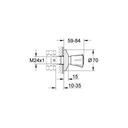 GROHE 19855001 - Opbouwdeel voor inbouwventiel COSTA L 10-35 mm glanzend chroom