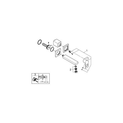 GROHE 19895000 - Tweegats wastafelkraan EUROCUBE 171 mm glanzend chroom