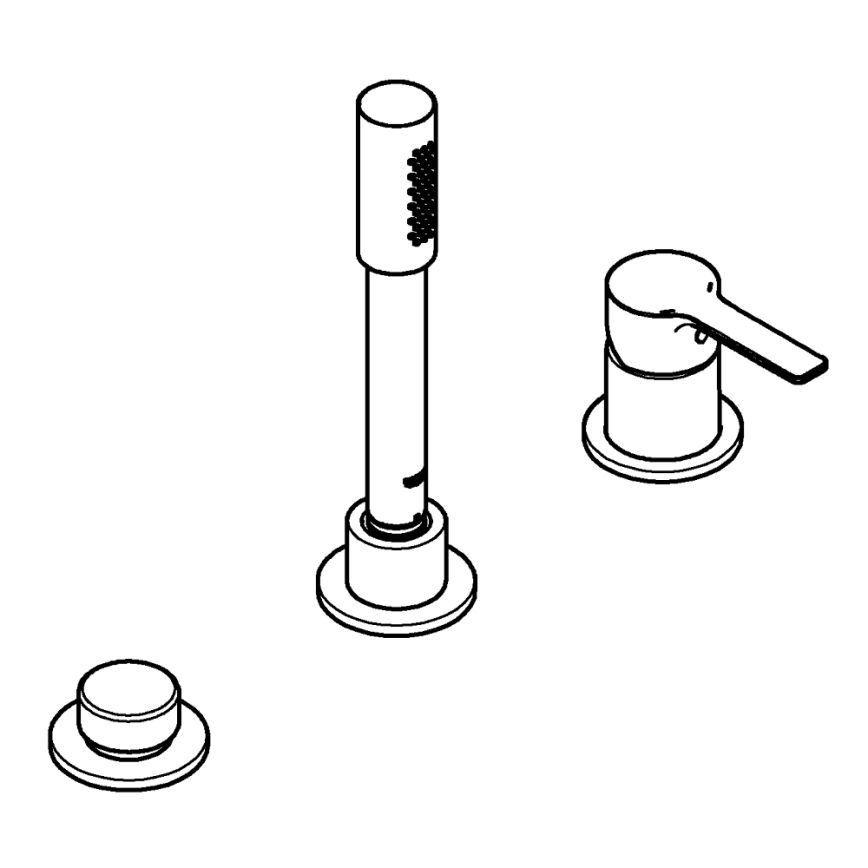 GROHE 19965001 - LINEARE driegats badmengkraan, glanzend chroom