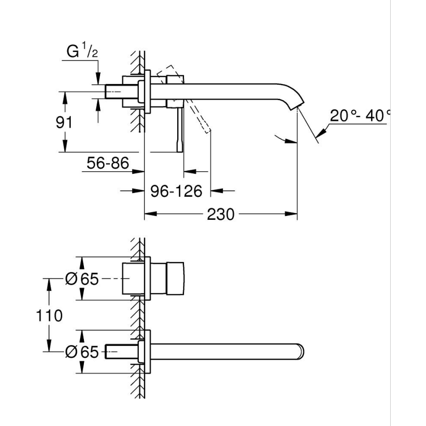 GROHE 19967A01 - Wastafelkraan ESSENCE 230 mm grafiet