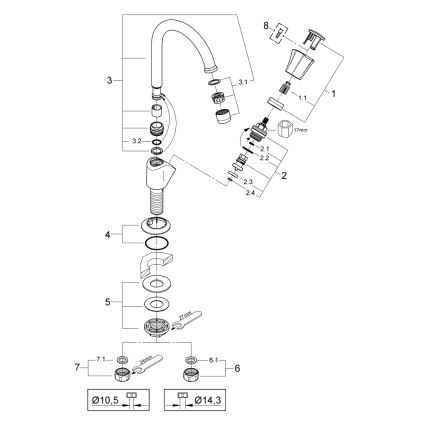 GROHE 20393001 - COSTA L wastafelmengkraan DN 15 glanzend chroom