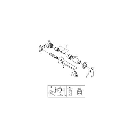GROHE 20474001 - Mitigeur de lavabo à deux trous 177 mm chromé brillant