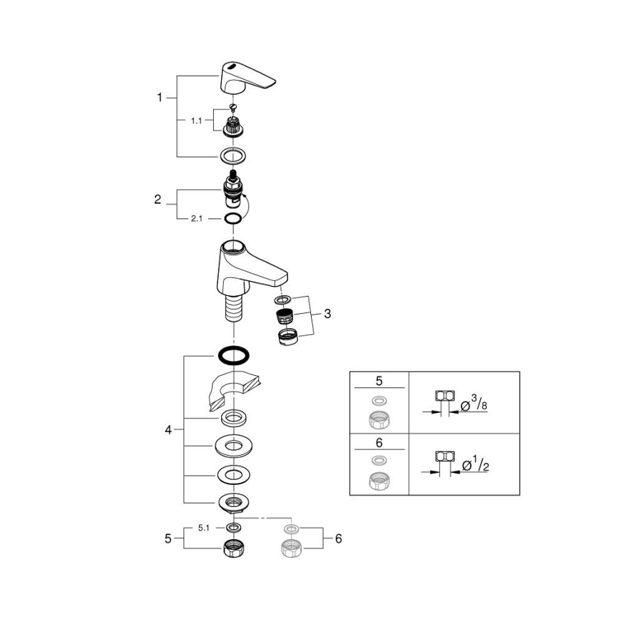 GROHE 20577000 - Robinet d'arrêt START FLOW DN 15 chromé brillant