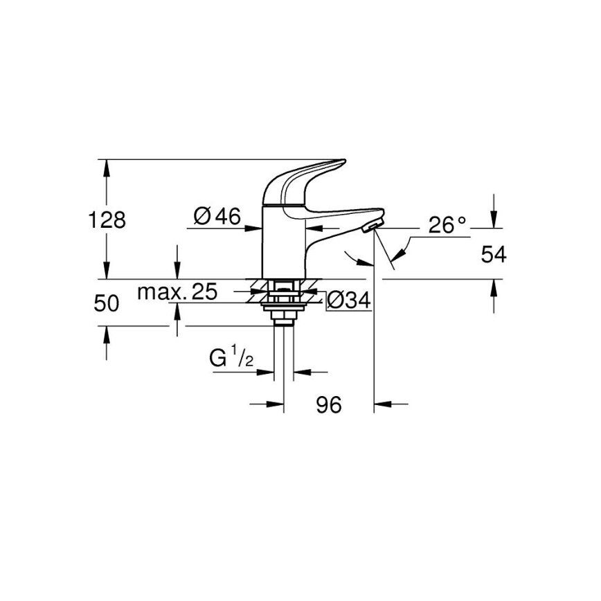 GROHE 20617001 - Staande wastafelkraan SWIFT maat XS, glanzend chroom