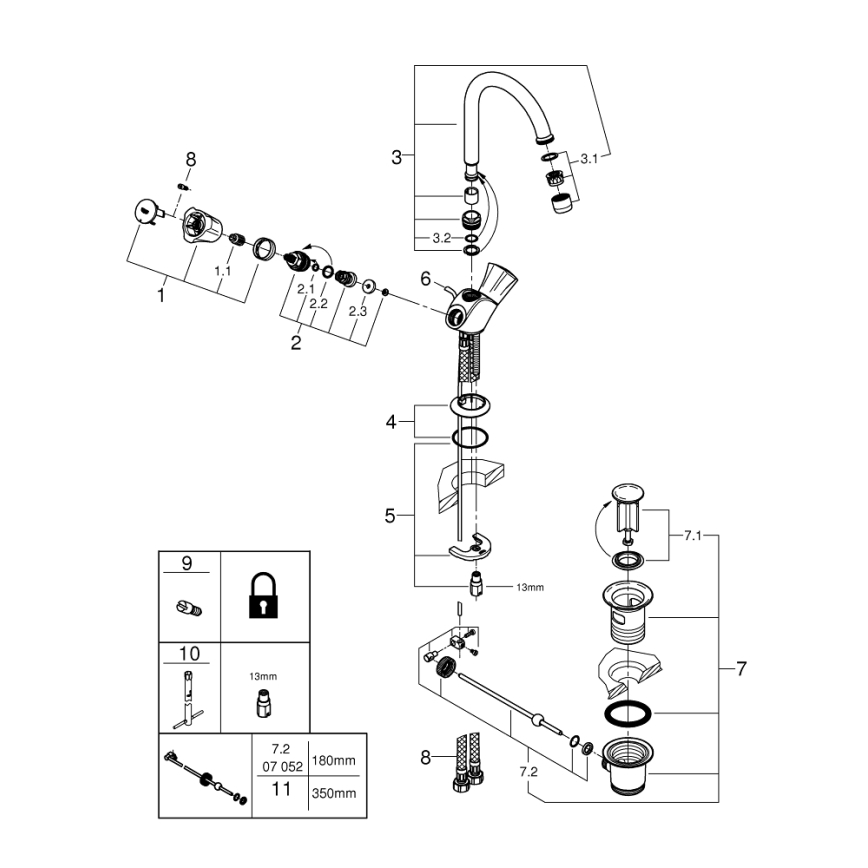GROHE 21375001 - Wastafelmengkraan COSTA L glanzend chroom