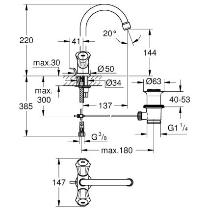 GROHE 21375001 - Wastafelmengkraan COSTA L glanzend chroom