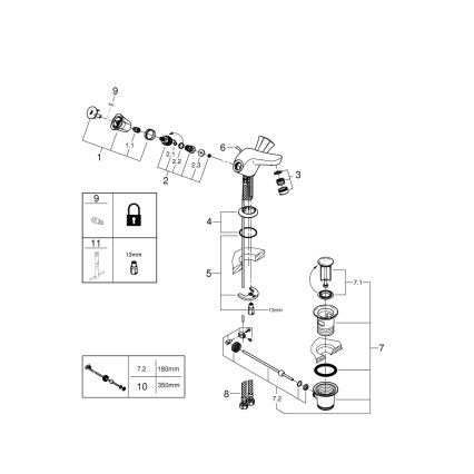 GROHE 21390001 - Mitigeur pour lavabo COSTA L DN 15 chromé brillant