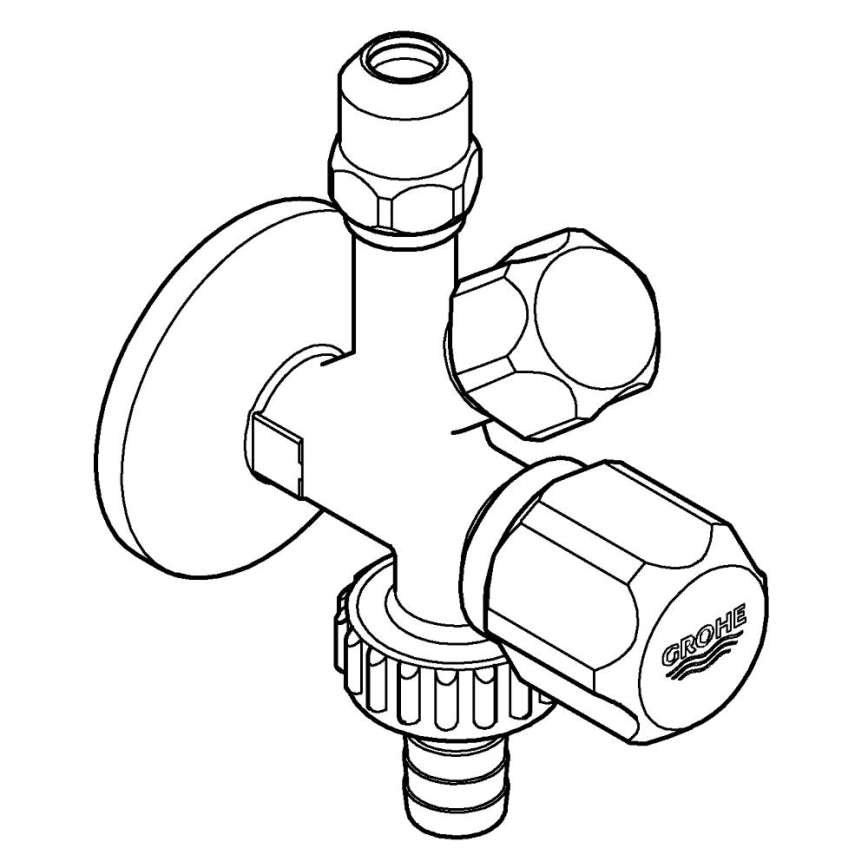 GROHE 22035000 - Robinet d'angle combiné UNIVERSAL DN 15 chromé brillant