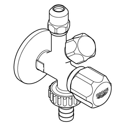 GROHE 22036000 - Robinet d'arrêt d'angle combiné ORIGINAL WAS® DN 15, finition chrome brillant