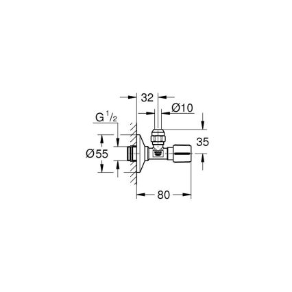GROHE 22039000 - Hoekafsluiter UNIVERSAL DN 15, hoogglans chroom