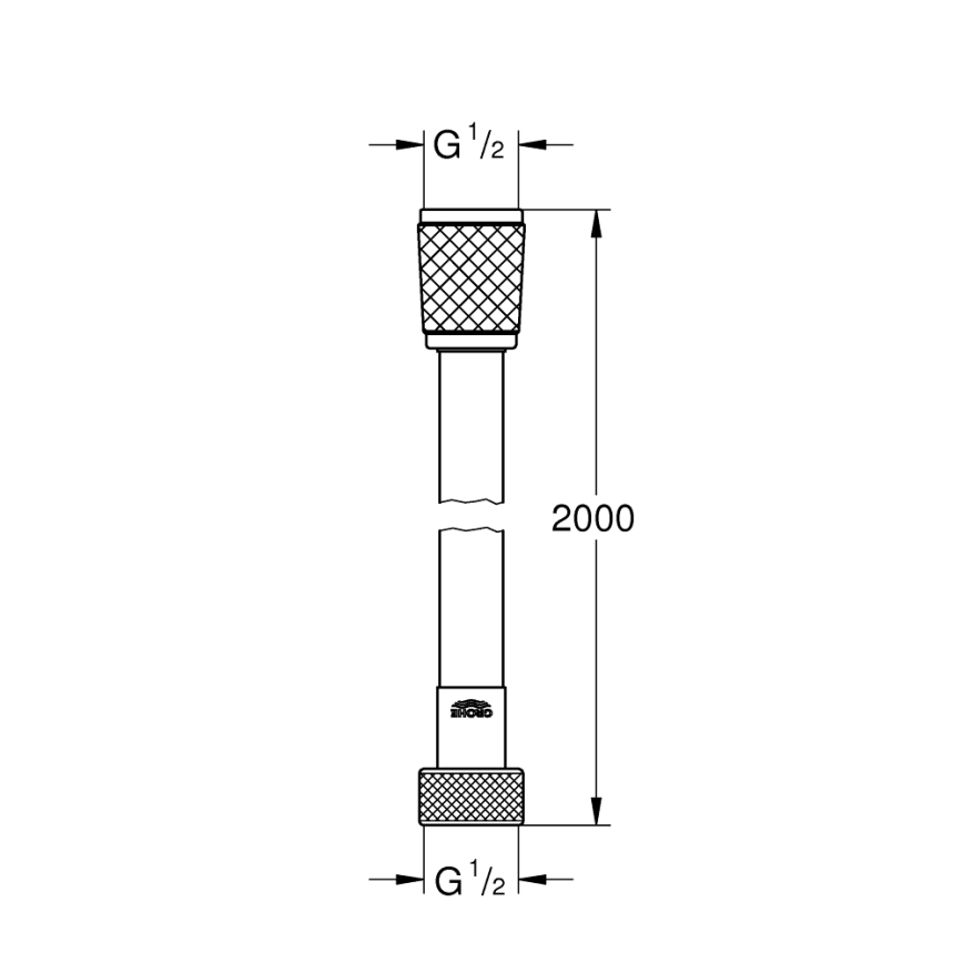 GROHE 22113000 - Doucheslang VITALIOFLEX TREND 2000 mm glanzend chroom