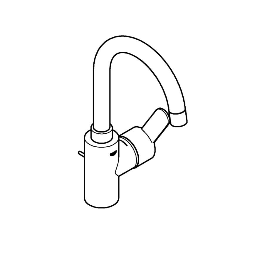 GROHE 23043003 - Mitigeur pour lavabo EUROSTYLE COSMOPOLITAN, taille L, finition chromée