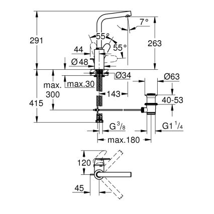 GROHE 23054003 - Mitigeur de lavabo EURODISC COSMOPOLITAN taille L chromé