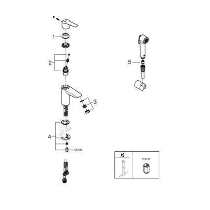 GROHE 231232433 - Wastafelmengkraan START DN 15, maat S, zwart