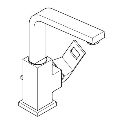 GROHE 23135AL0 - Wastafelkraan EUROCUBE maat L, grafiet