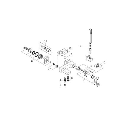 GROHE 23141000 - Badkraanset met EUROCUBE DN 15 badmengkraan, glanzend chroom