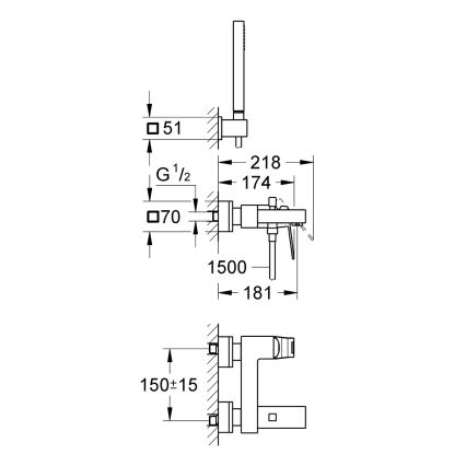 GROHE 23141000 - Badmengkraan EUROCUBE DN 15 glanzend chroom