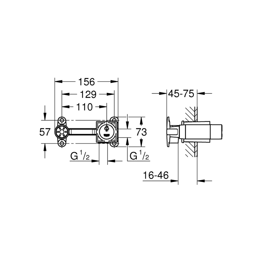GROHE 23200000 - Corps d'encastrement pour mitigeur monocommande en laiton