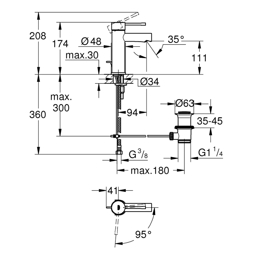 GROHE 23379001 - ESSENCE wastafelkraan, glanzend chroom