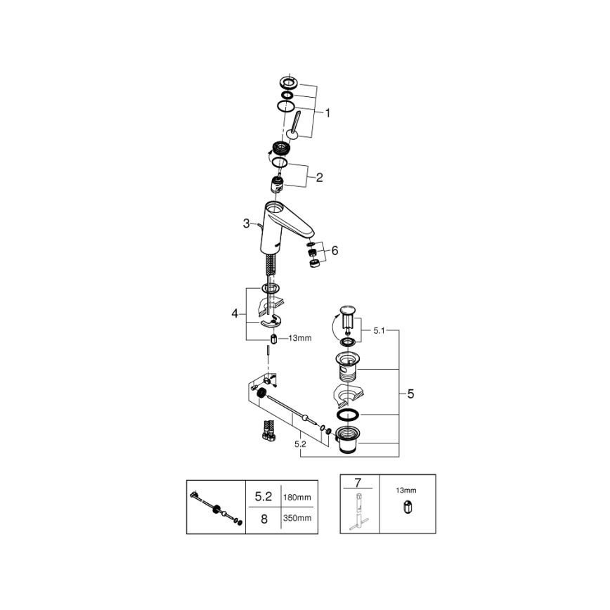 GROHE 23427000 - Mitigeur pour lavabo EURODISC JOY DN 15 Taille M Chrome brillant