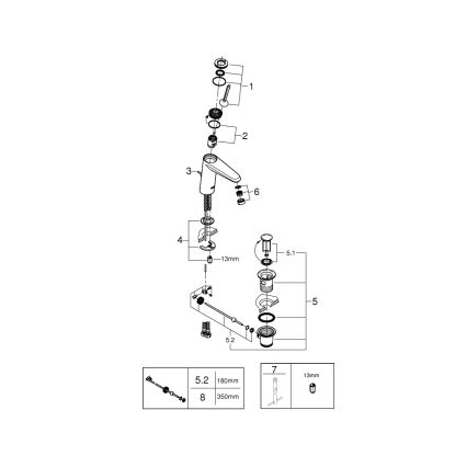 GROHE 23427000 - Wastafelmengkraan EURODISC JOY DN 15, maat M, glanzend chroom