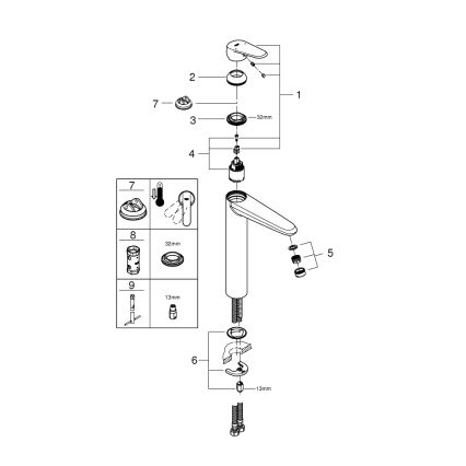 GROHE 23432000 - Mitigeur pour lavabo EURODISC COSMOPOLITAN, taille XL, finition chrome