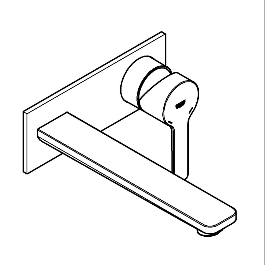 GROHE 23444AL1 - Mitigeur pour lavabo à montage encastré LINEARE 207 mm, finition graphite
