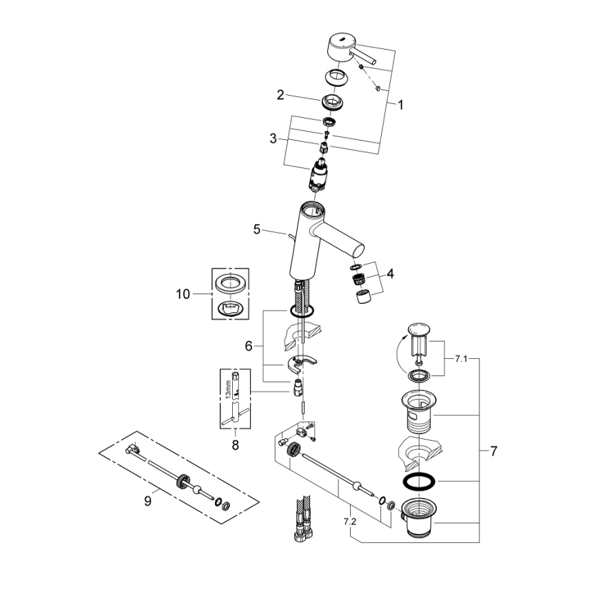 GROHE 23450001 - Wastafelkraan CONCETTO M, glanzend chroom