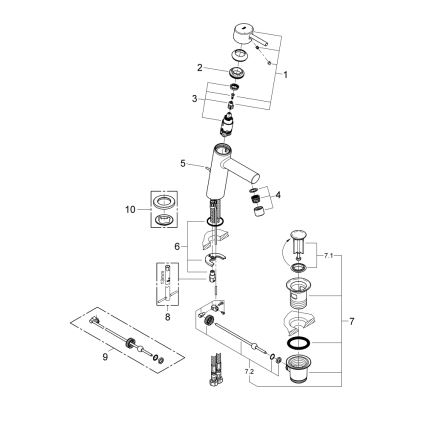 GROHE 23450001 - Wastafelmengkraan CONCETTO M glanzend chroom