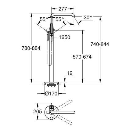 GROHE 23491DC1 - Mitigeur de baignoire ESSENCE 277 mm en inox