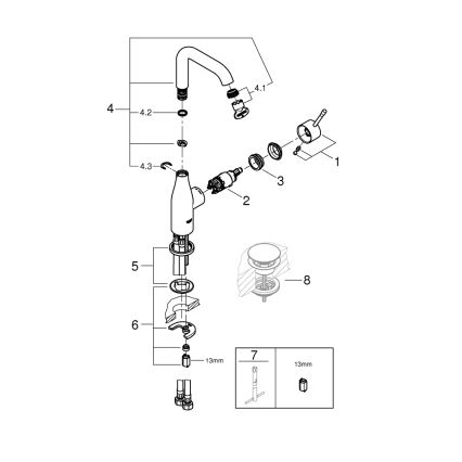 GROHE 23541001 - Mitigeur de lavabo ESSENCE DN 15 chrome brillant