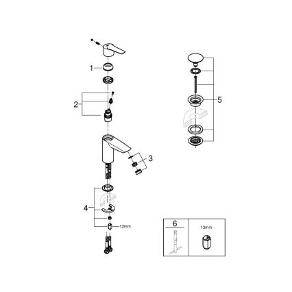 GROHE 235502432 - Wastafelmengkraan START, maat S, zwart
