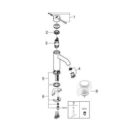 GROHE 23590A01 - Wastafelmengkraan ESSENCE DN 15 maat S grafiet