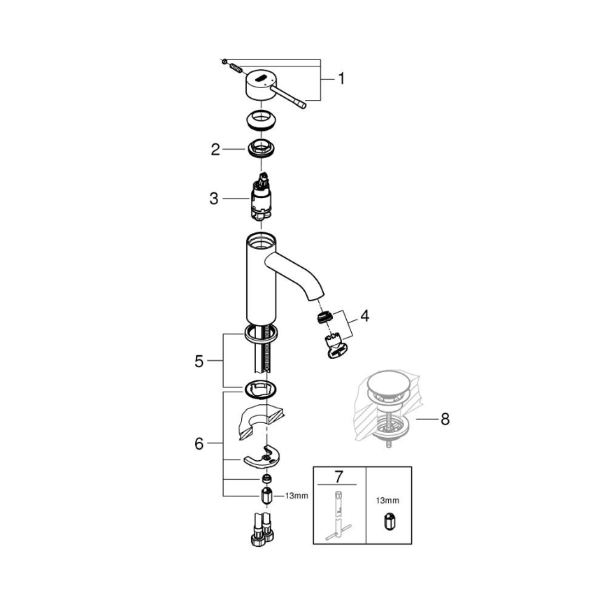 GROHE 23590GN1 - Mitigeur de lavabo ESSENCE taille S doré