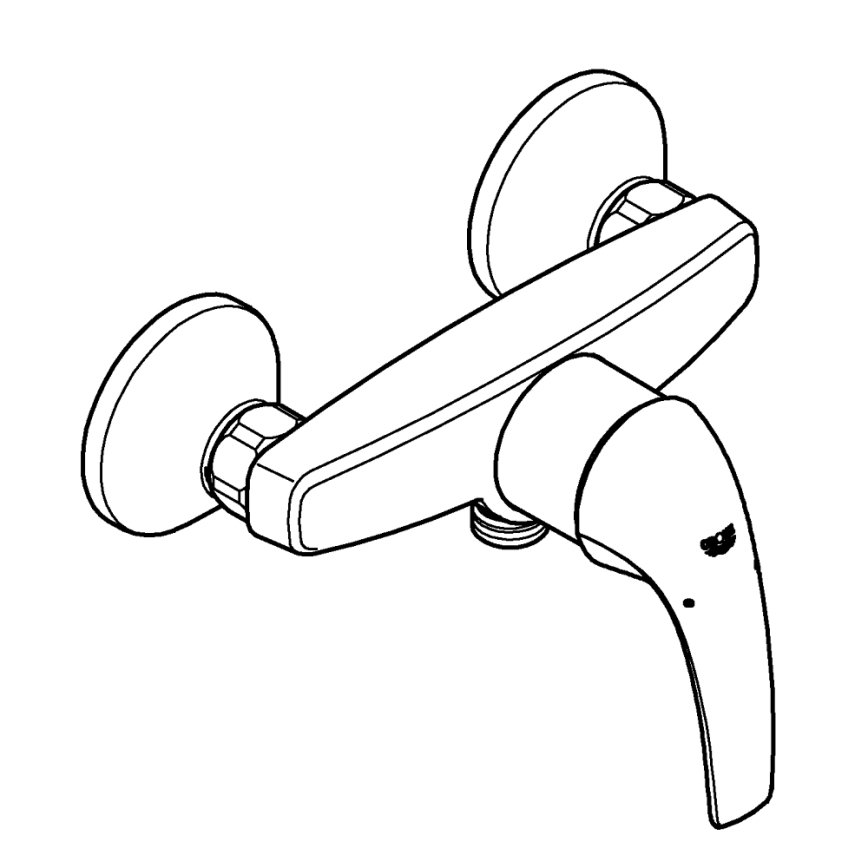 GROHE 23631000 - Mitigeur de douche BAUCURVE 150 mm chrome brillant