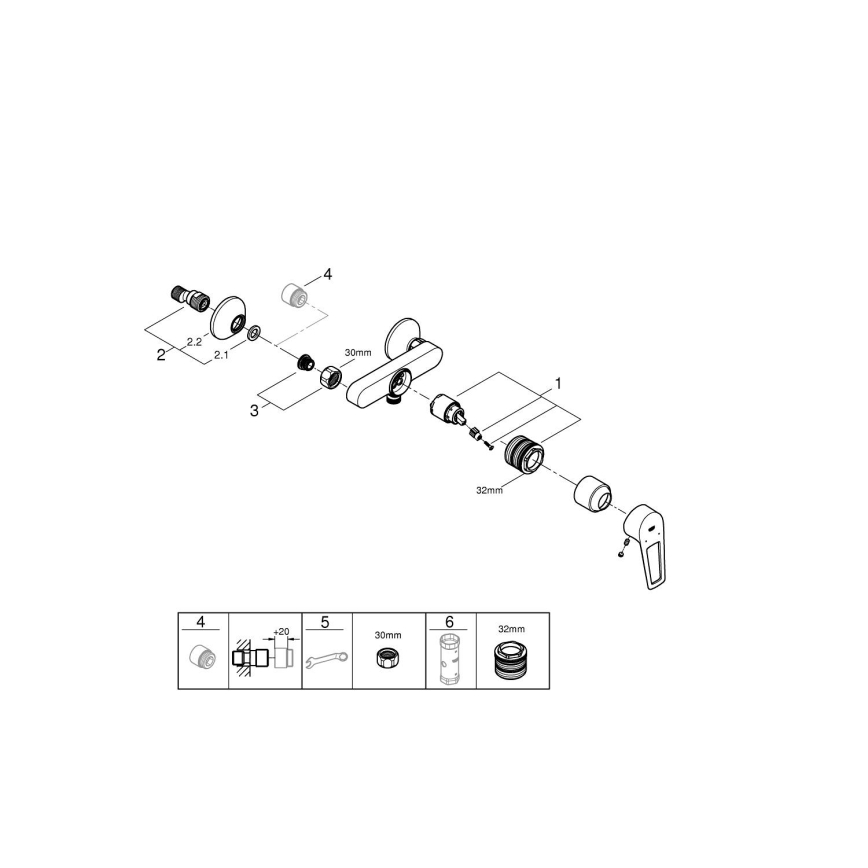 GROHE 23634001 - Mitigeur de douche DN 15 chrome brillant