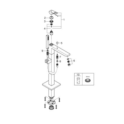 GROHE 23672001 - Mitigeur de baignoire EUROCUBE 298 mm chrome brillant